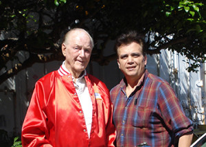 Bill Reyes (right) is pictured with Bud Hurlbut, designer of the Calico Mine Train Ride and the Timber Moutain Log Ride at Knott's Berry Farm. Used by permission.