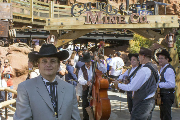 Bill Reyes, an aficionado, digitally recreated the music heard in the heaven caverns room inside the Calico Mine Train Ride at Knott's Berry Farm.